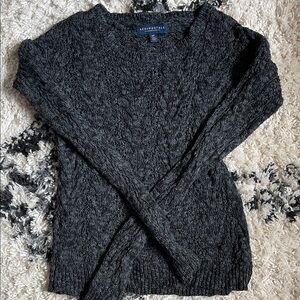 Aeropostale Women's Charcoal Scoop Neck Sweater